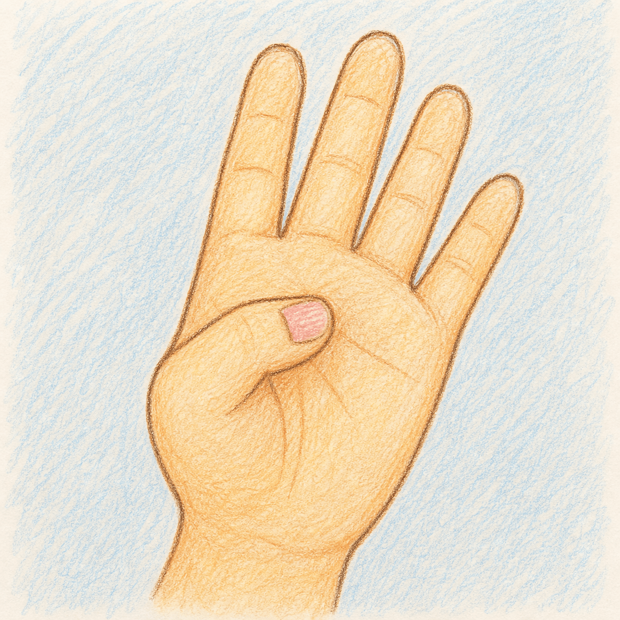 Illustration style dessin d'enfant montrant une personne avec les yeux fermés en train de visualiser positivement son avenir, expression paisible et confiante. La personne imagine son entretien réussi : sourire, parole confiante, recruteurs qui hochent la tête. Couleurs douces bleu, jaune et beige, texture crayon de couleur. Cette image représente la technique de projection mentale positive utilisée dans les TOP (Techniques d'Optimisation du Potentiel) et la PNL.